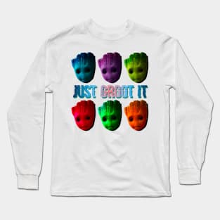 groot popart just do it marvel rofl Long Sleeve T-Shirt